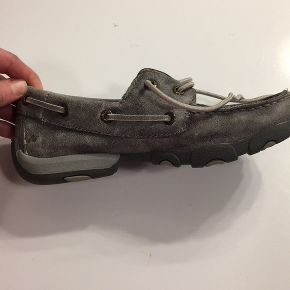 Twisted X Gray Driving Moc - Girls 2.5 - Picture 7 of 11